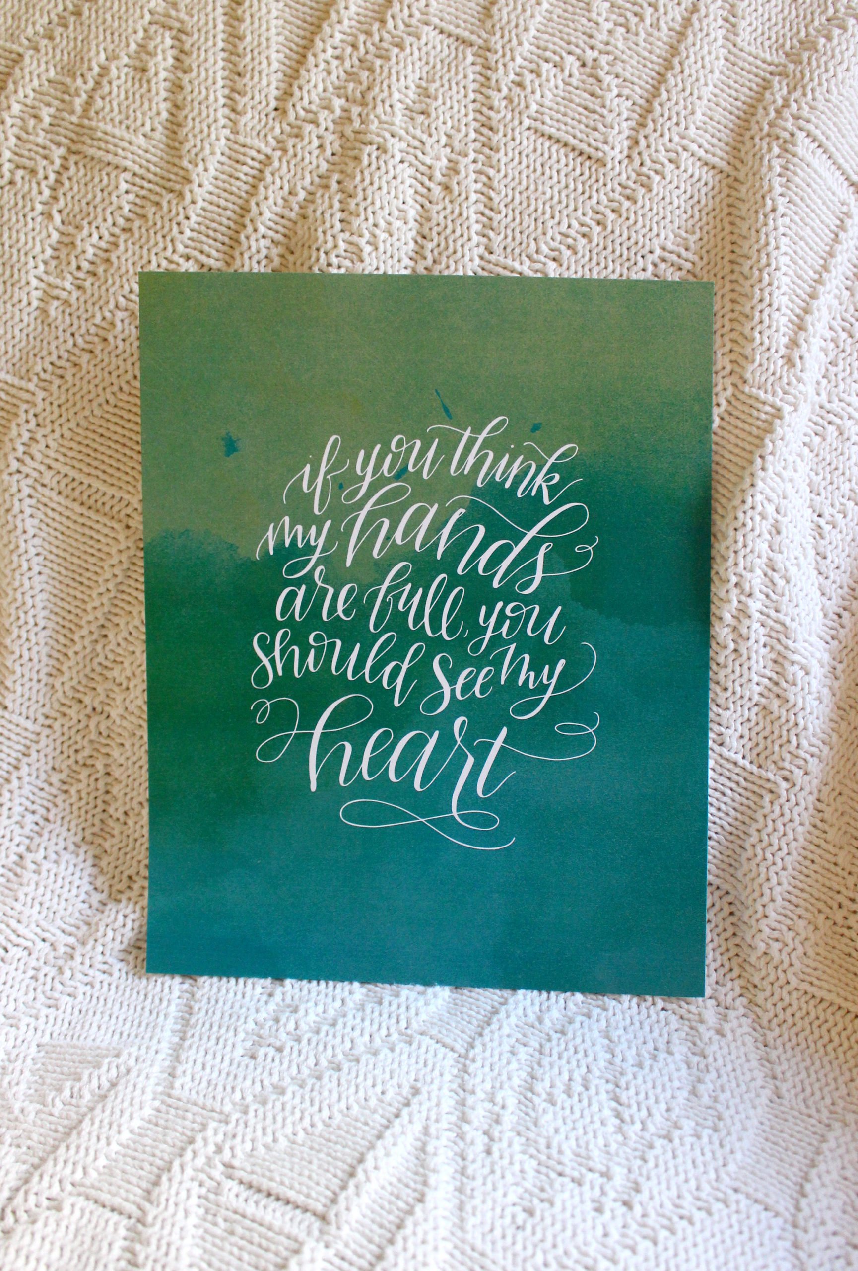 Sarah Ann Campbell Design, custom calligraphy lettered quote