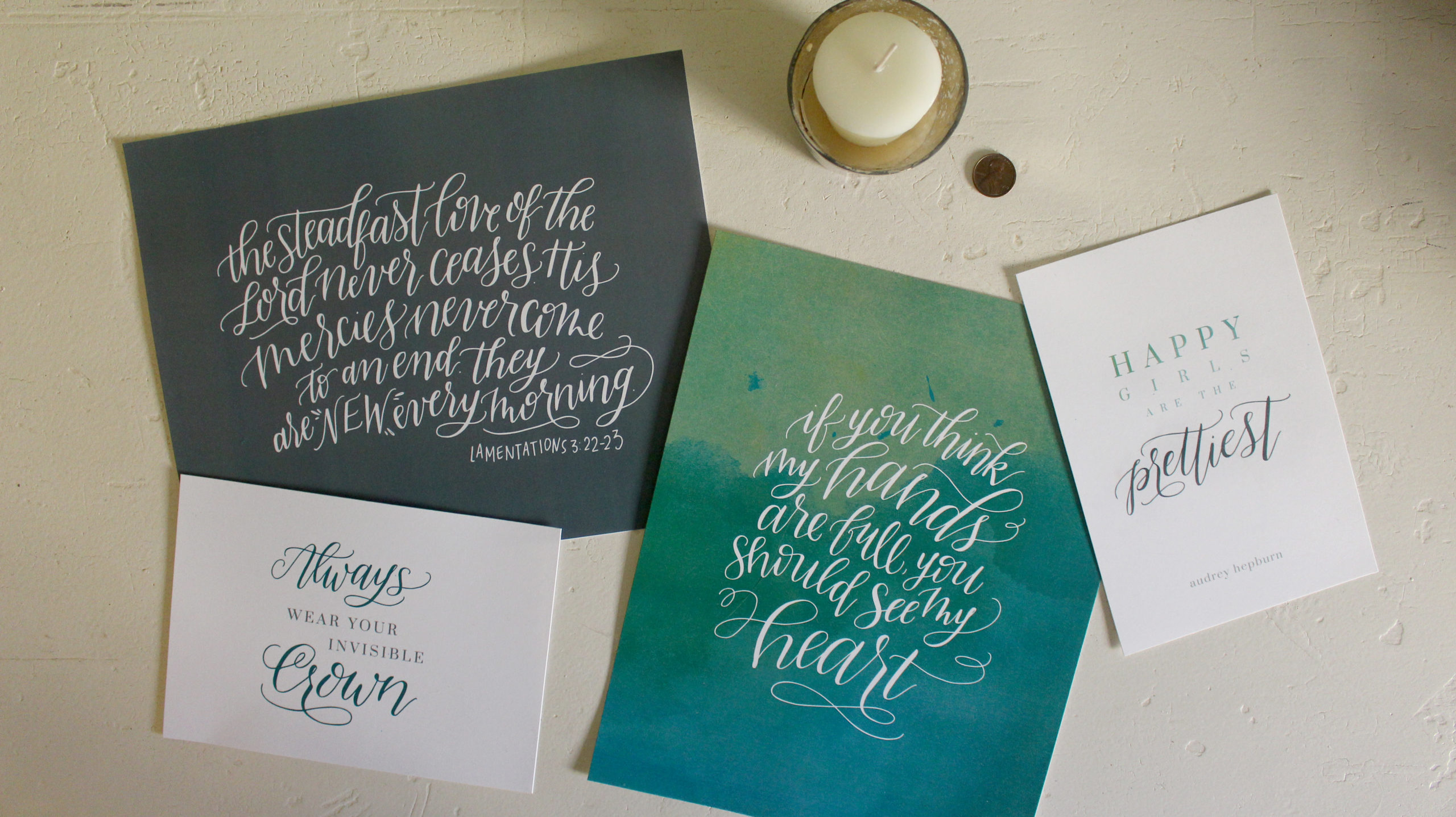 Sarah Ann Campbell Design, custom calligraphy lettered quote