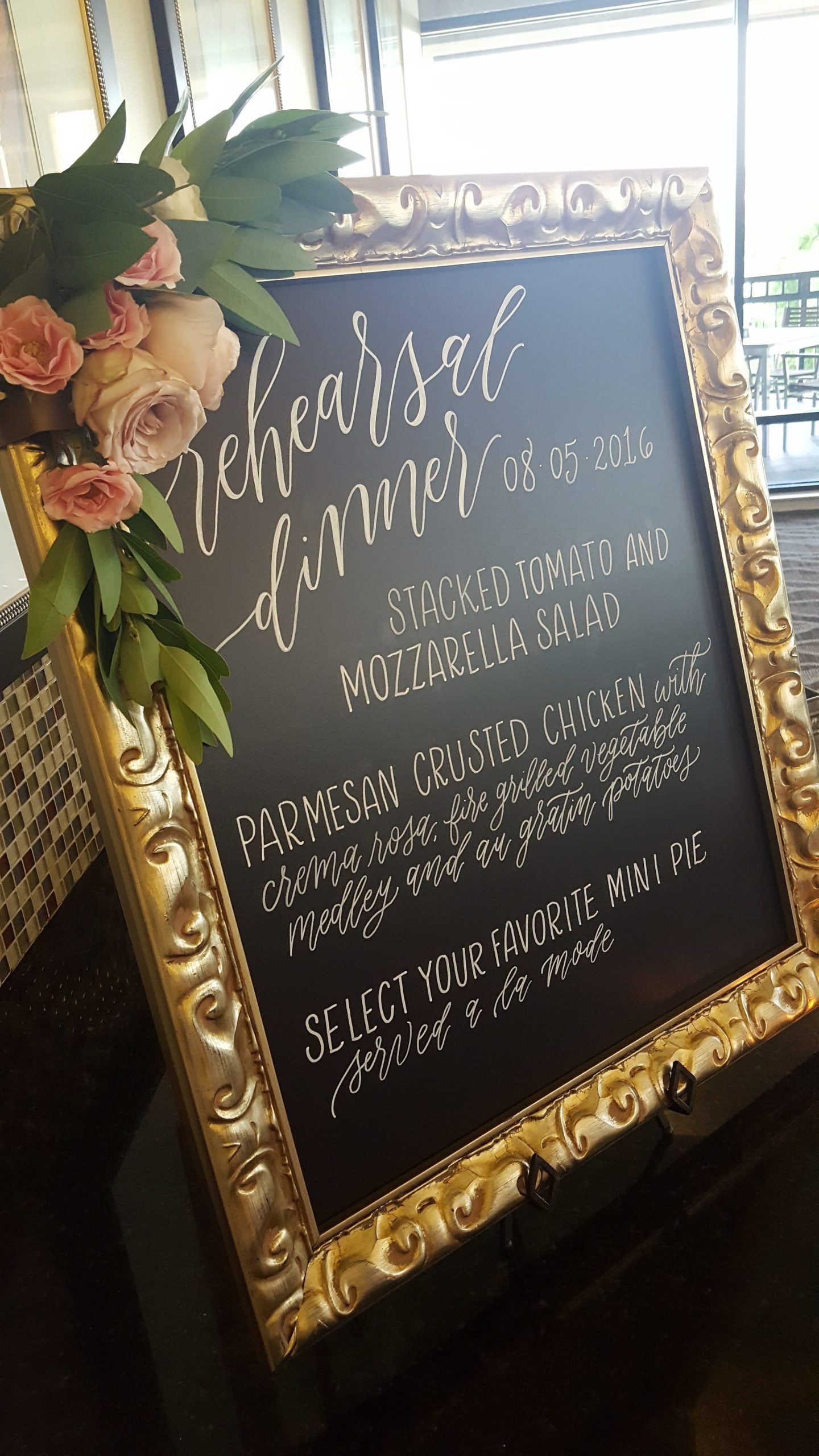 Custom Wedding Chalkboard Calligraphy Dallas | Sarah Ann Design