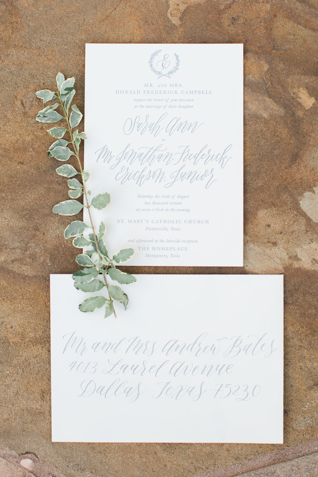 Dallas Wedding Calligraphy | Sarah Ann Design
