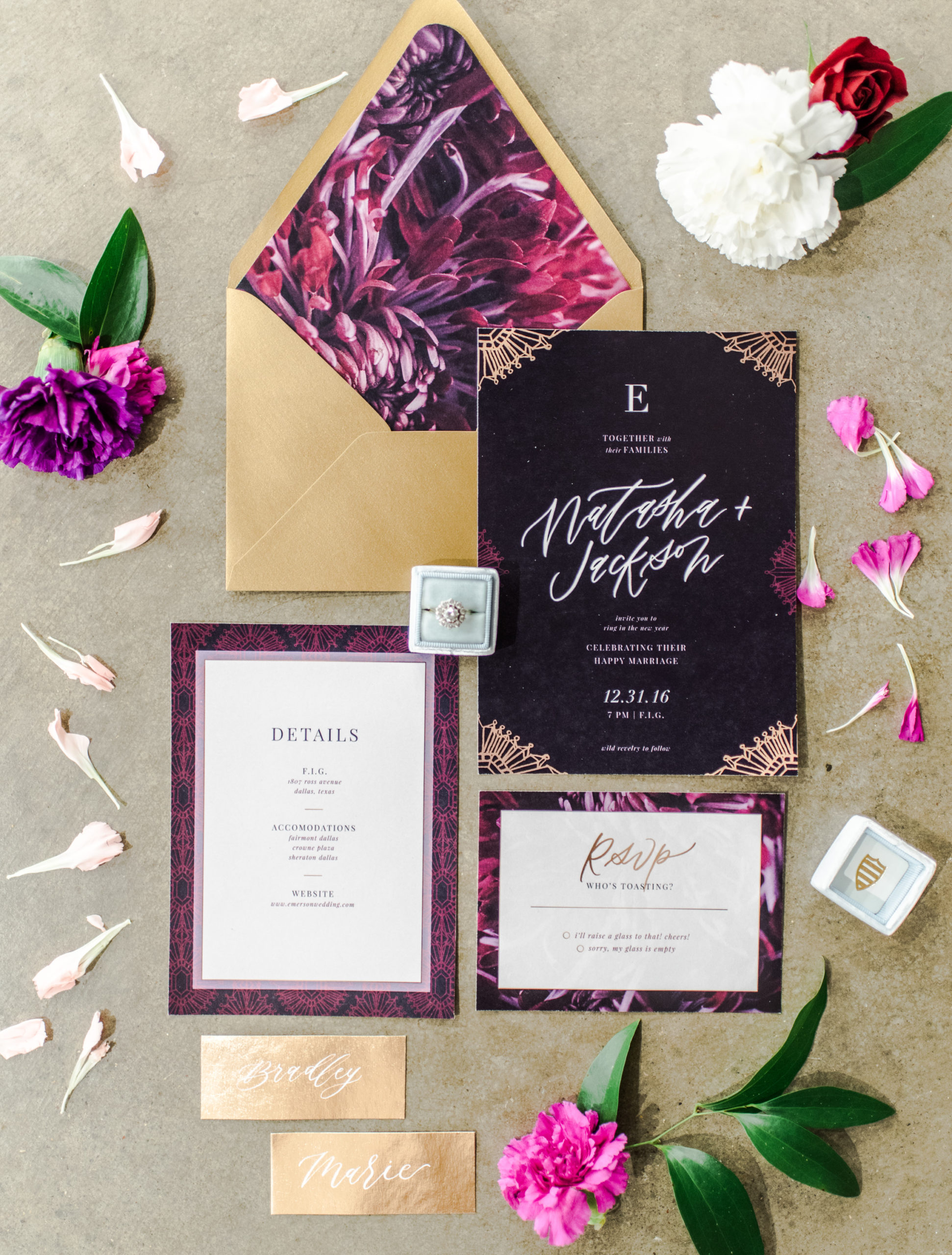 Custom Wedding Invitations | New Year's Eve Wedding, Sarah Ann Design