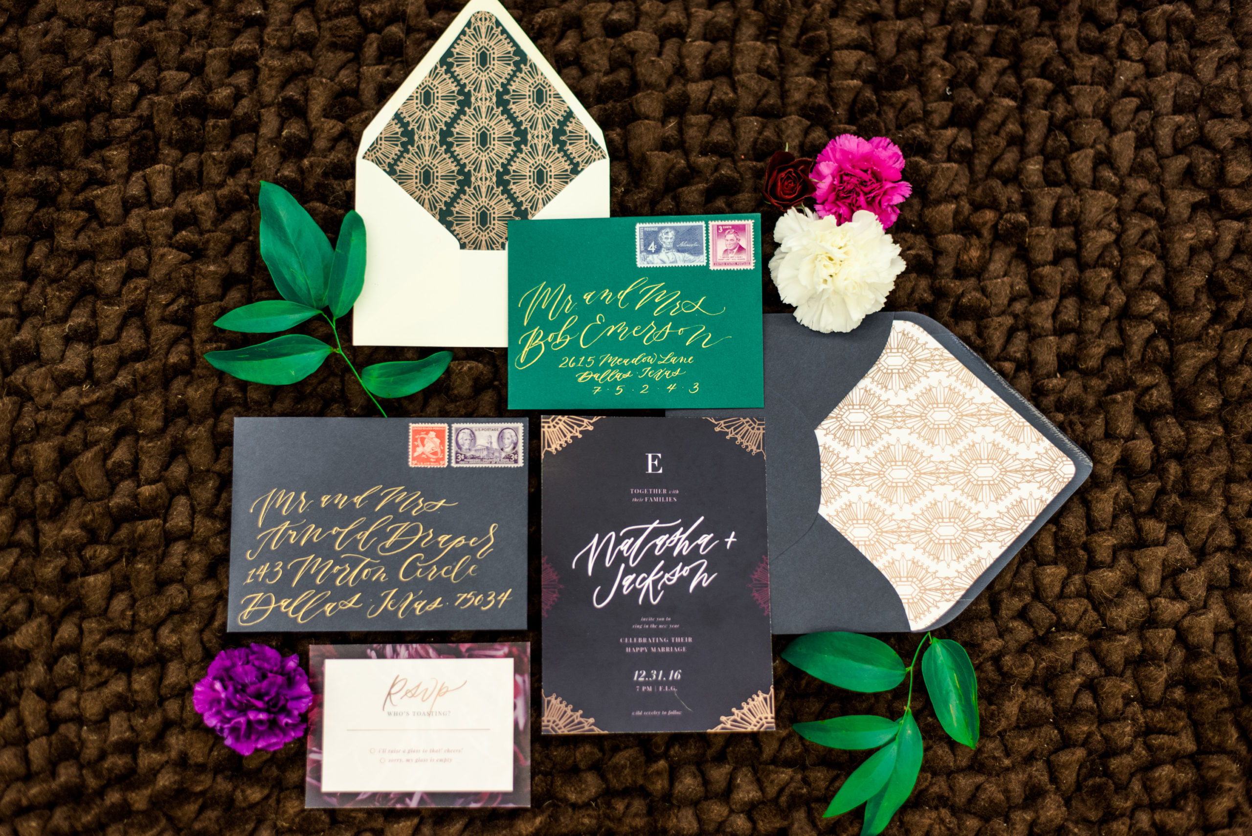 Custom Wedding Invitations | New Year's Eve Wedding, Sarah Ann Design