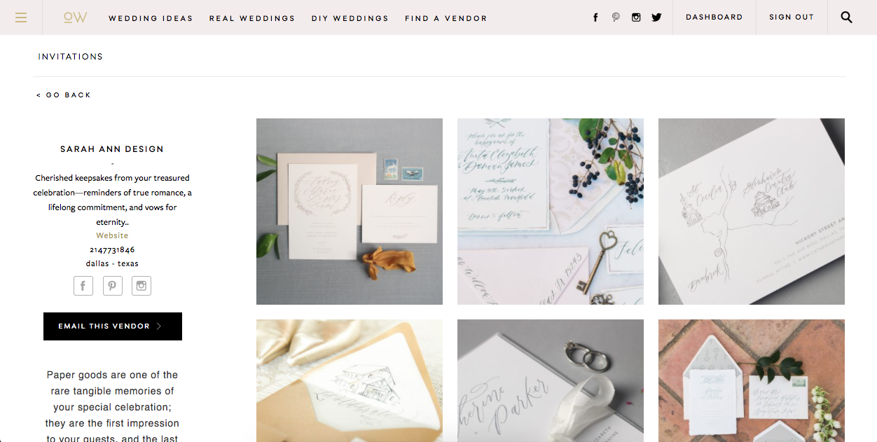 Sarah Ann Design // Fine Art Wedding Stationery