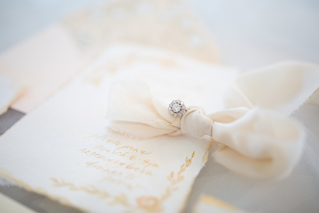 Custom Wedding Invitation Design: Feminine Gold and Blush Styled Shoot // Sarah Ann Design