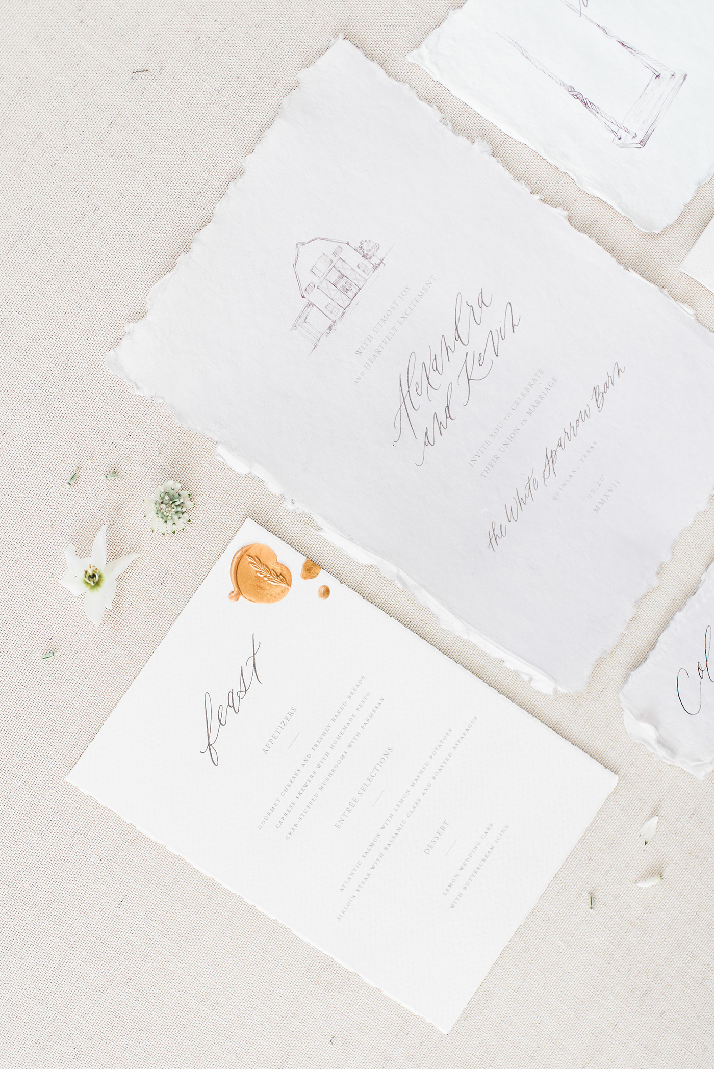 Sarah Ann Design | White Sparrow Wedding Invitations