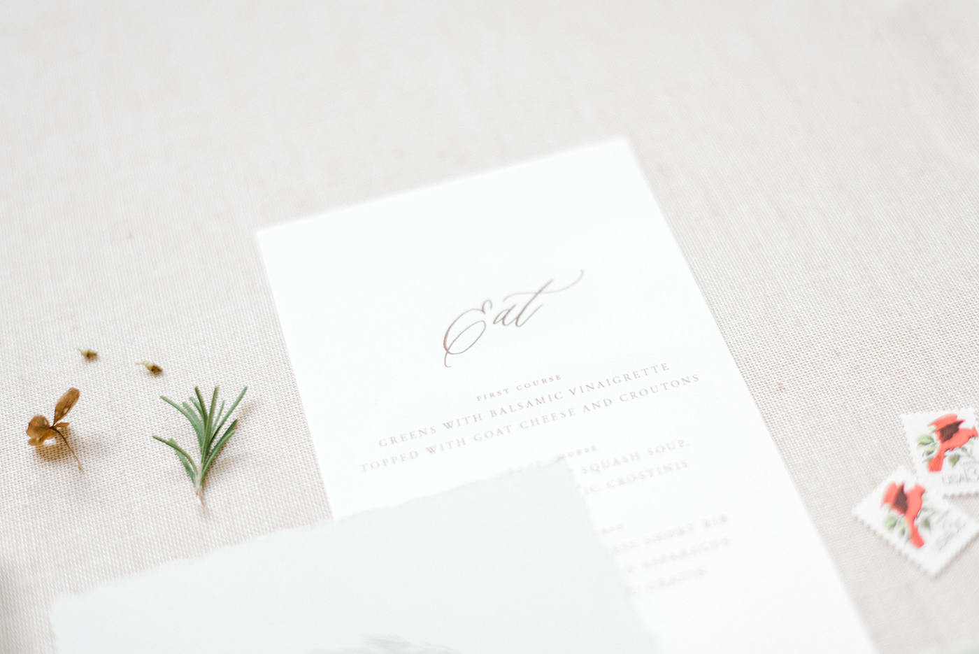 Wedding Menu Wording // Sarah Ann Design, Custom Wedding Invitation Wording