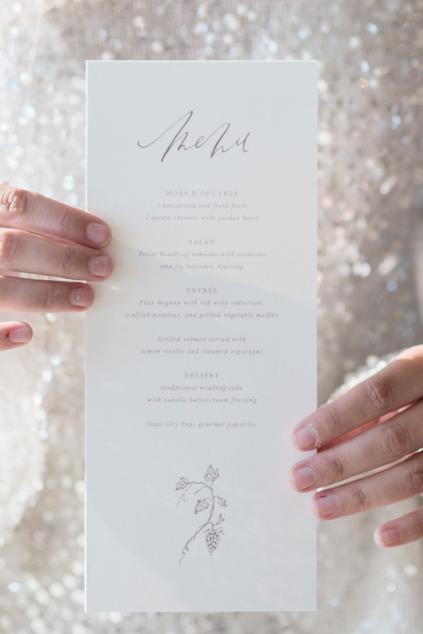 Wedding Menu Wording Samples Sarah Ann Design Custom Invitations