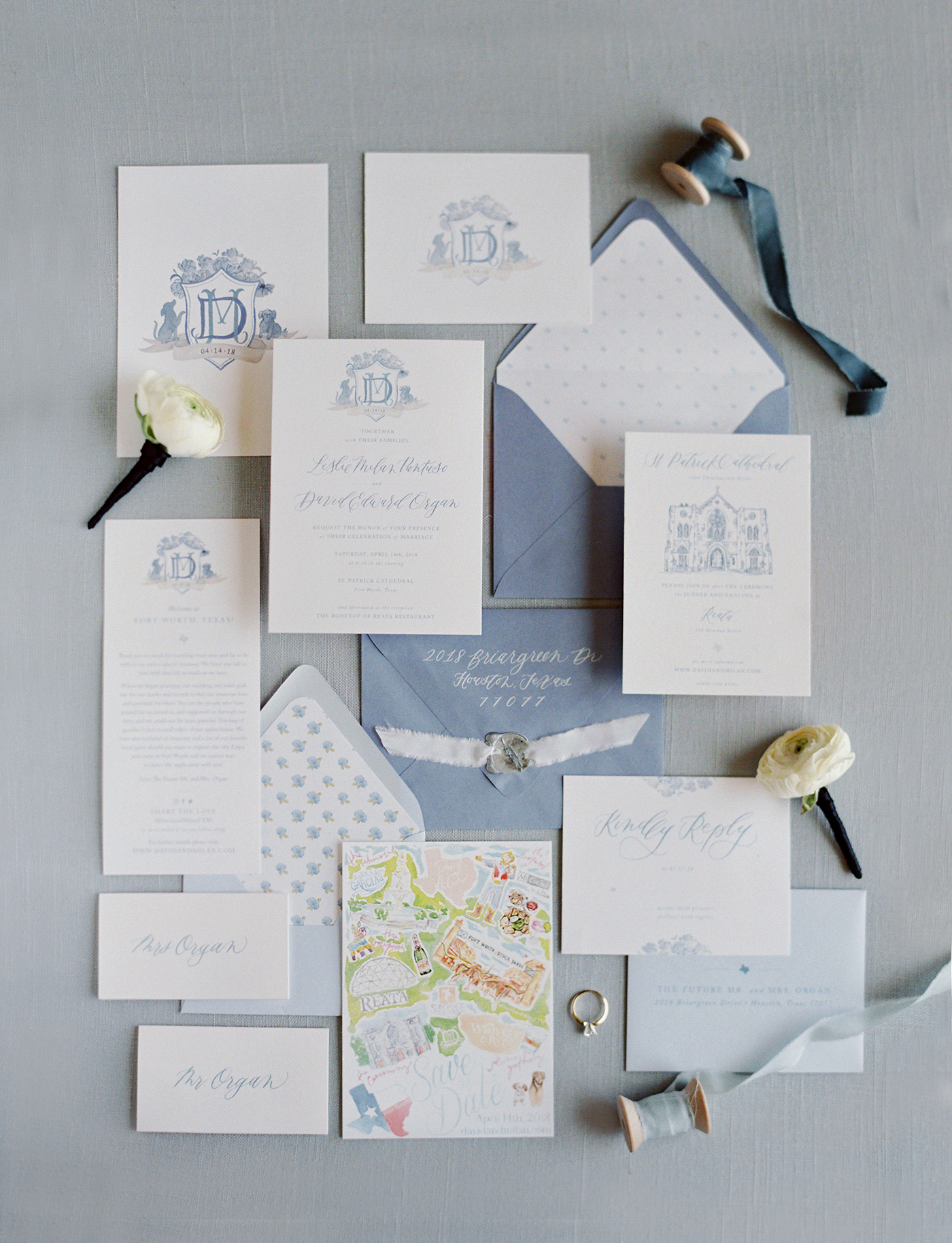 Custom Crest Wedding Invitation | Sarah Ann Design