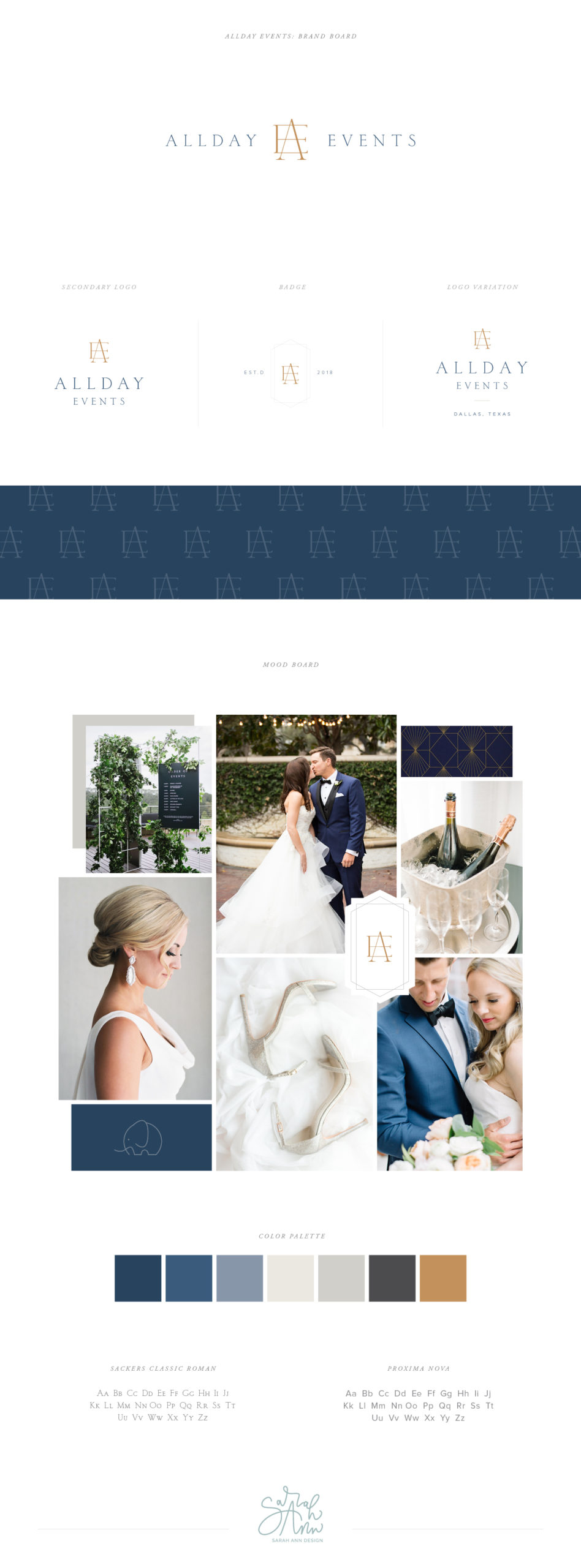 Wedding Planner Branding Design: Allday Events | Sarah Ann Design