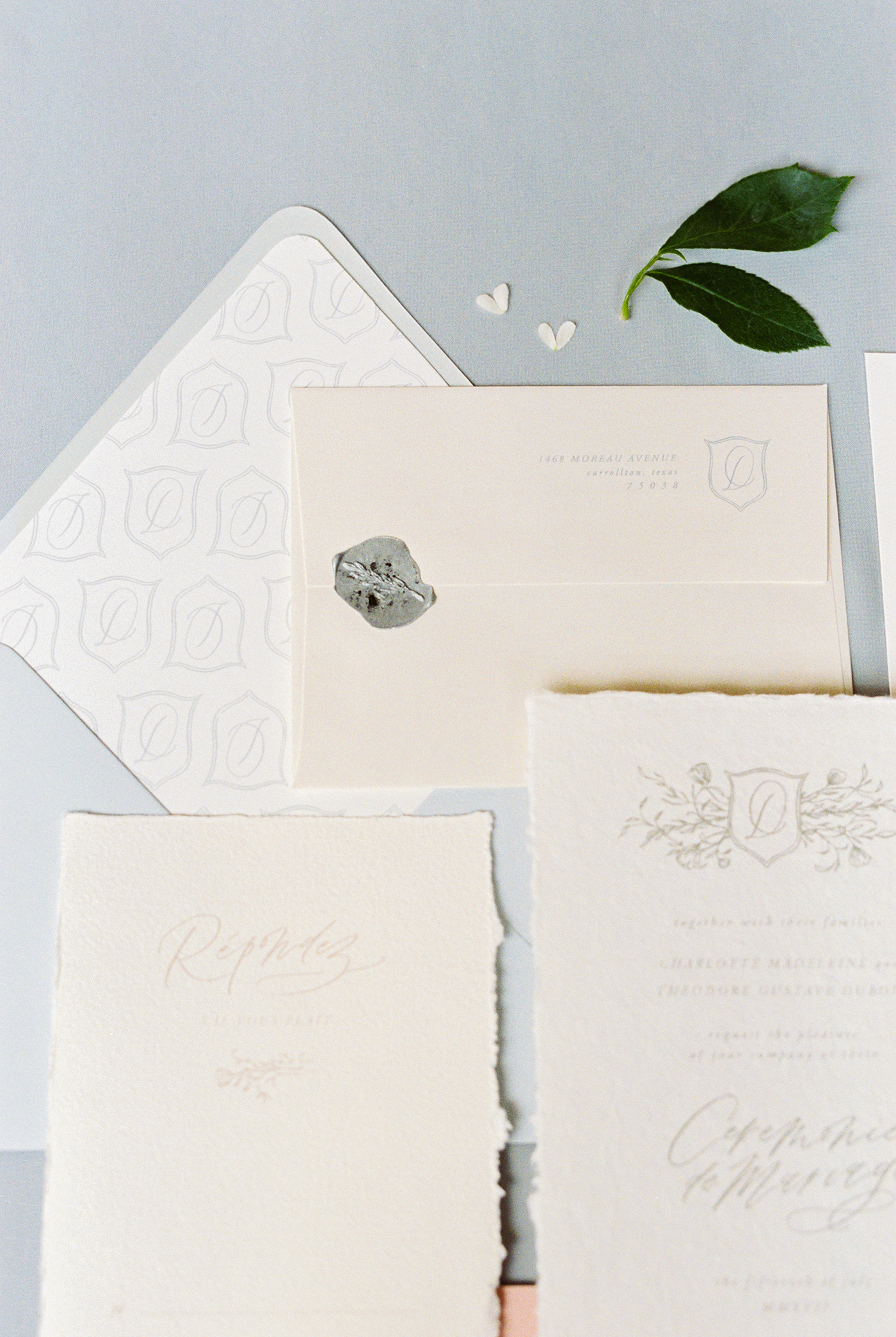 Romantic French Fine Art Wedding Invitation Design | Sarah Ann Design