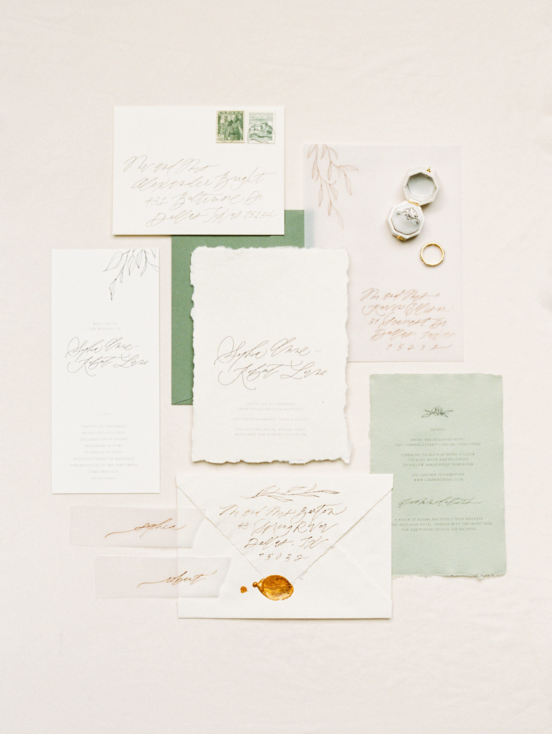 Luxury Wedding Invitation Design | The Adolphus Hotel // Sarah Ann Design