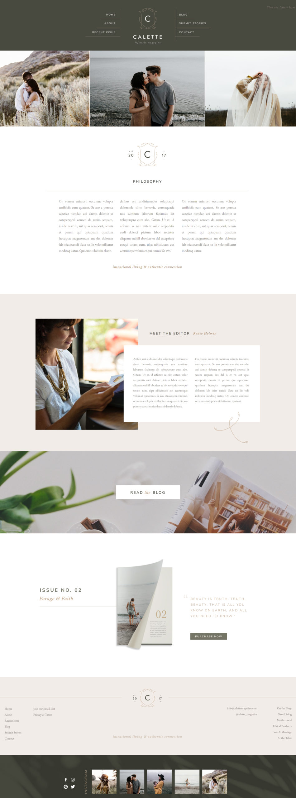 Sarah Ann Design - Website Design for Creatives - Magazine Website - Calette Magazine