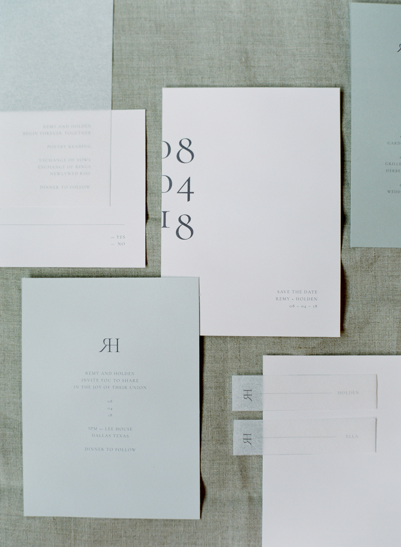 Stationery Design - Sarah Ann Design - Minimalist Bridal Editorial