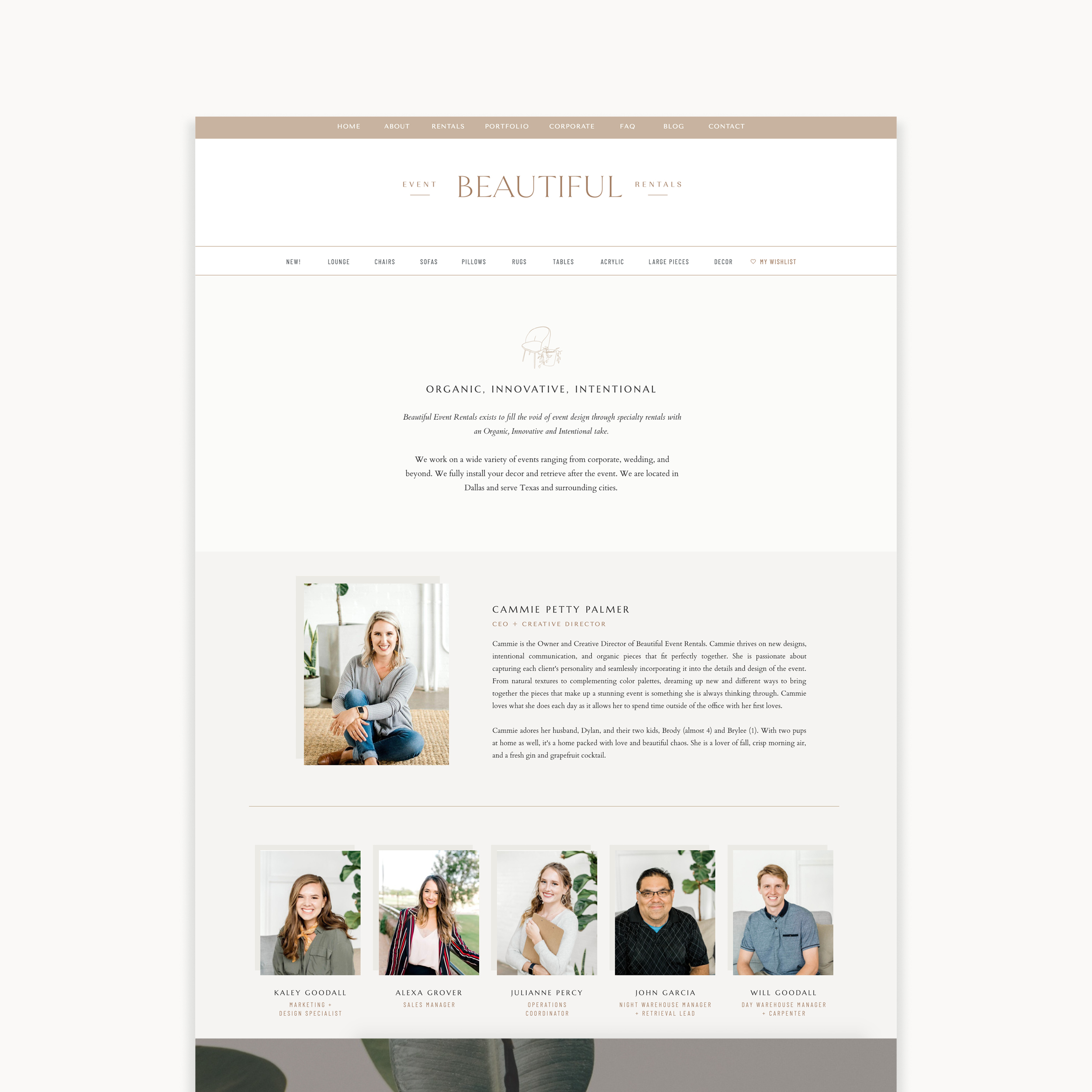 Creative Brand and Website Design for Beautiful Event Rentals by Sarah Ann Design