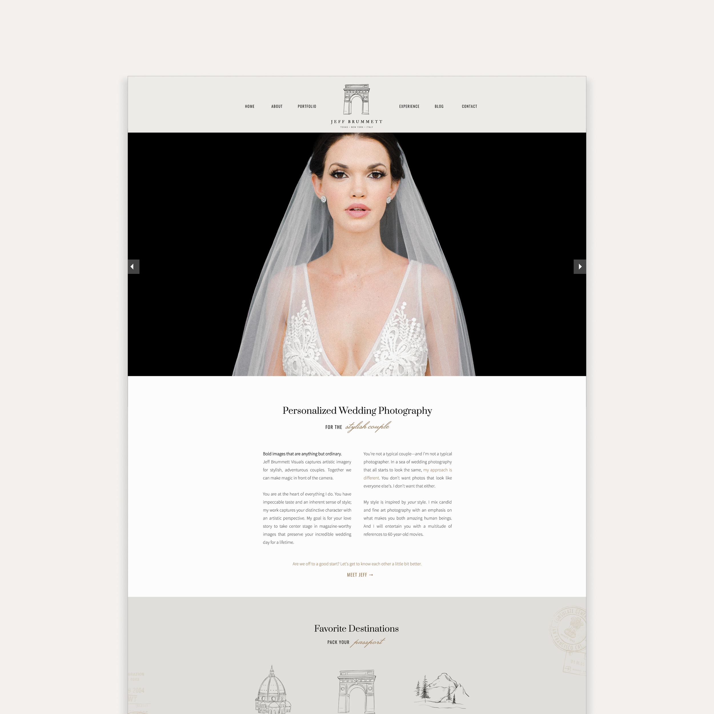 Fine Art Wedding Photographer Website Design - Custom Website Design by Sarah Ann Design