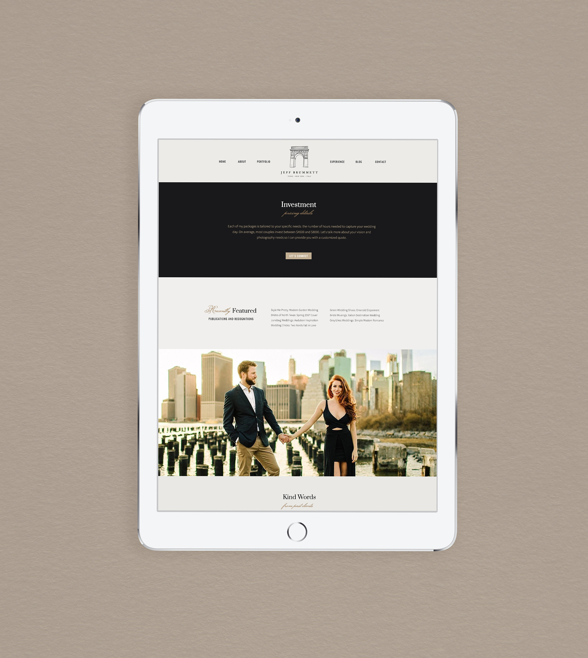 Fine Art Wedding Photographer Website Design - Custom Website Design by Sarah Ann Design