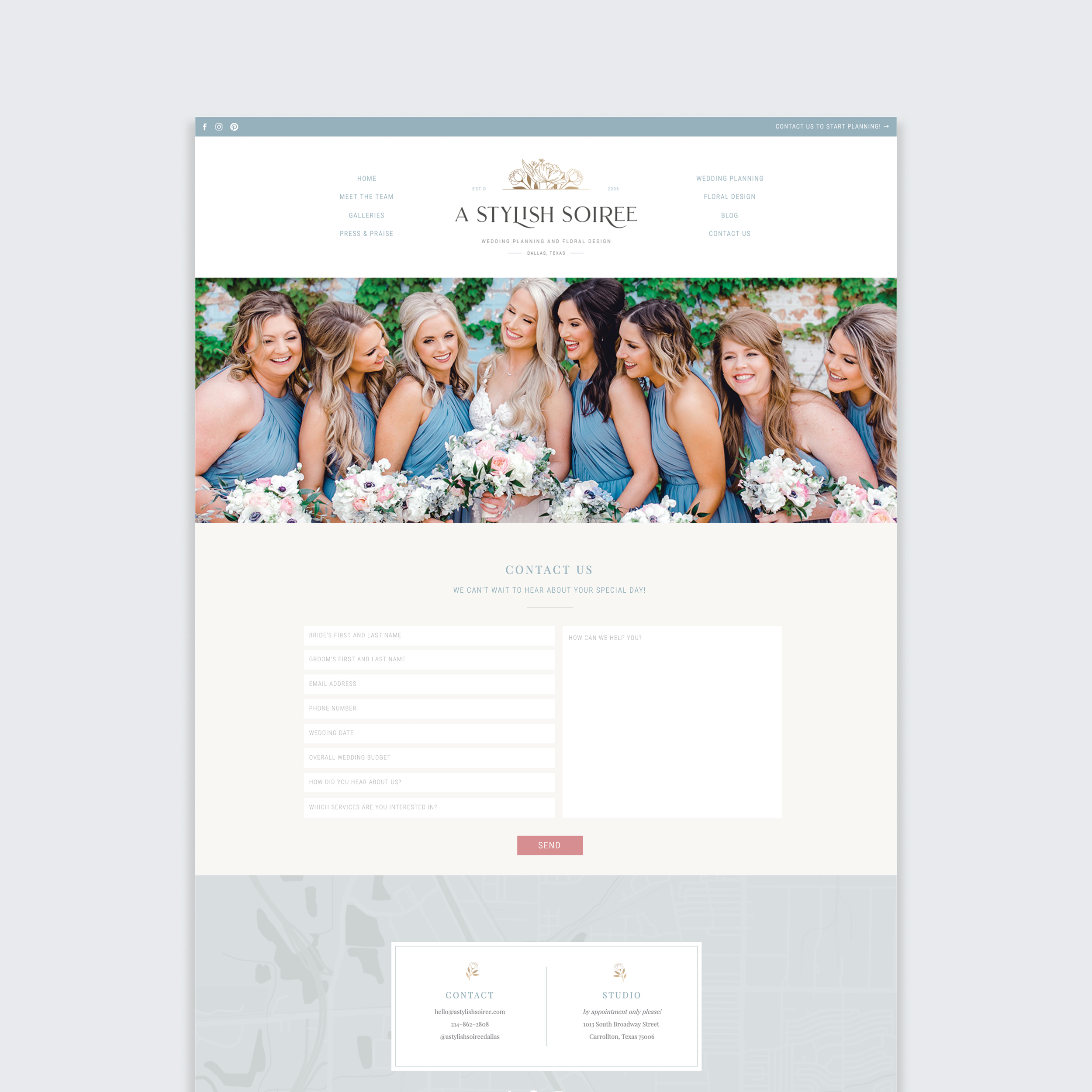 Wedding Planner Brand and Website Design: A Stylish Soiree by Sarah Ann Design, Brand Designer for Creatives