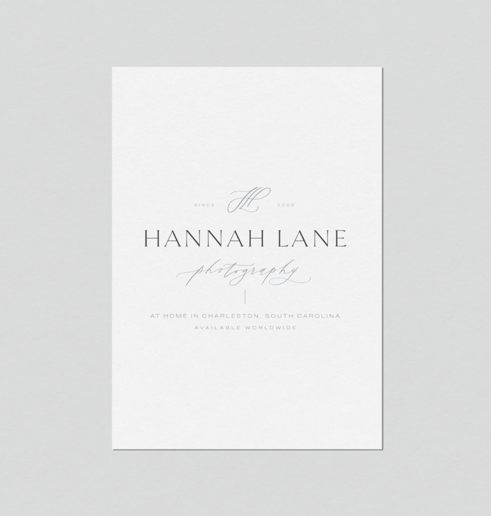 Charleston Wedding Photographer Brand Design: Hannah Lane Photography // Brand Design by Sarah Ann Design