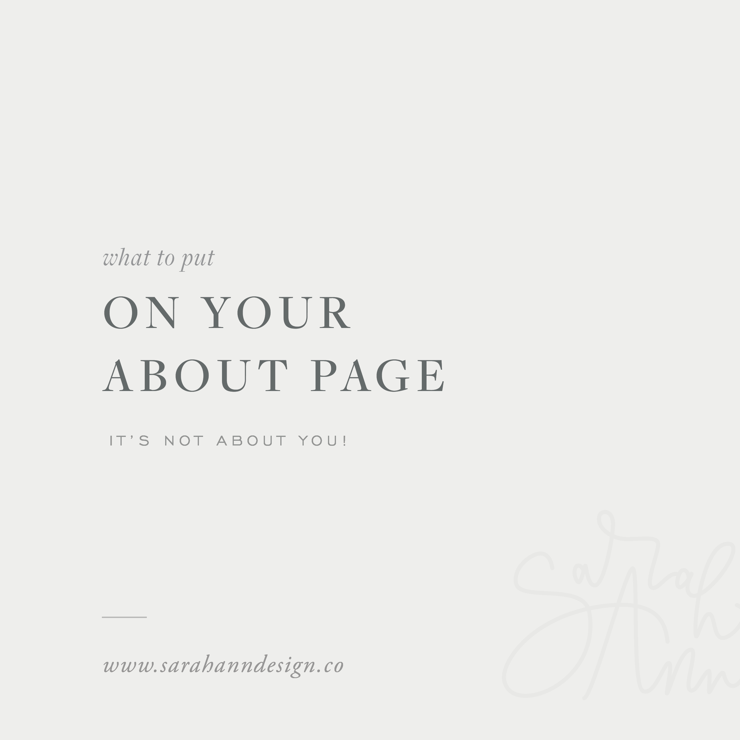 Tips for Creatives - What to Put On Your About Page - Sarah Ann Design