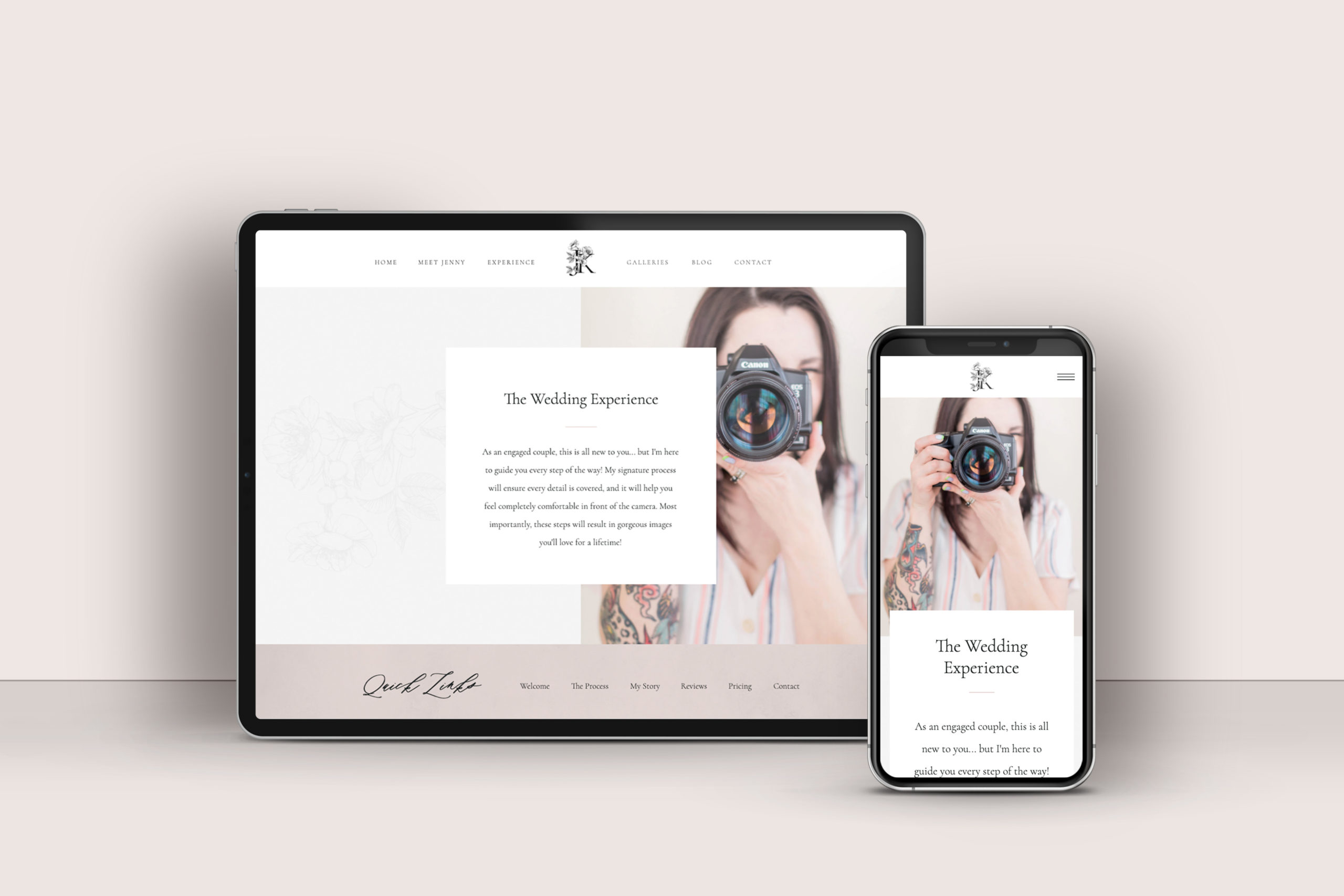 Custom Showit Website Design - Jenny King Photography - Sarah Ann Design