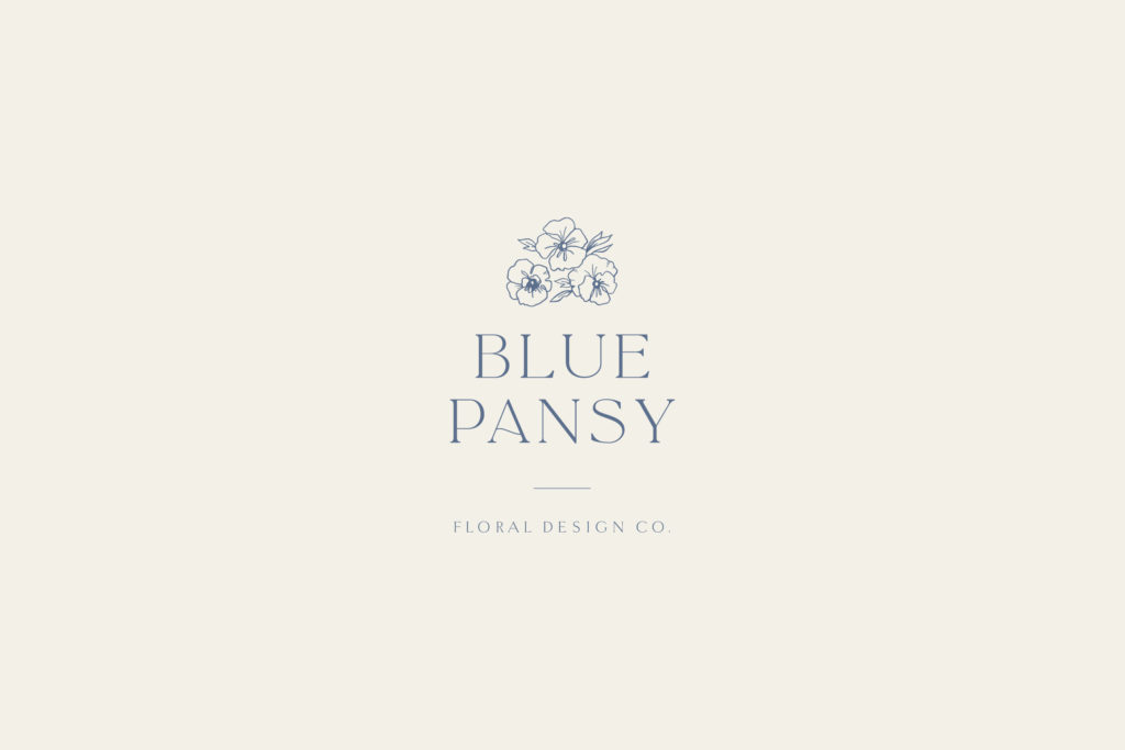 Branding // Blue Pansy Floral Design Co // Floral Designer Logo + Brand by Sarah Ann Design