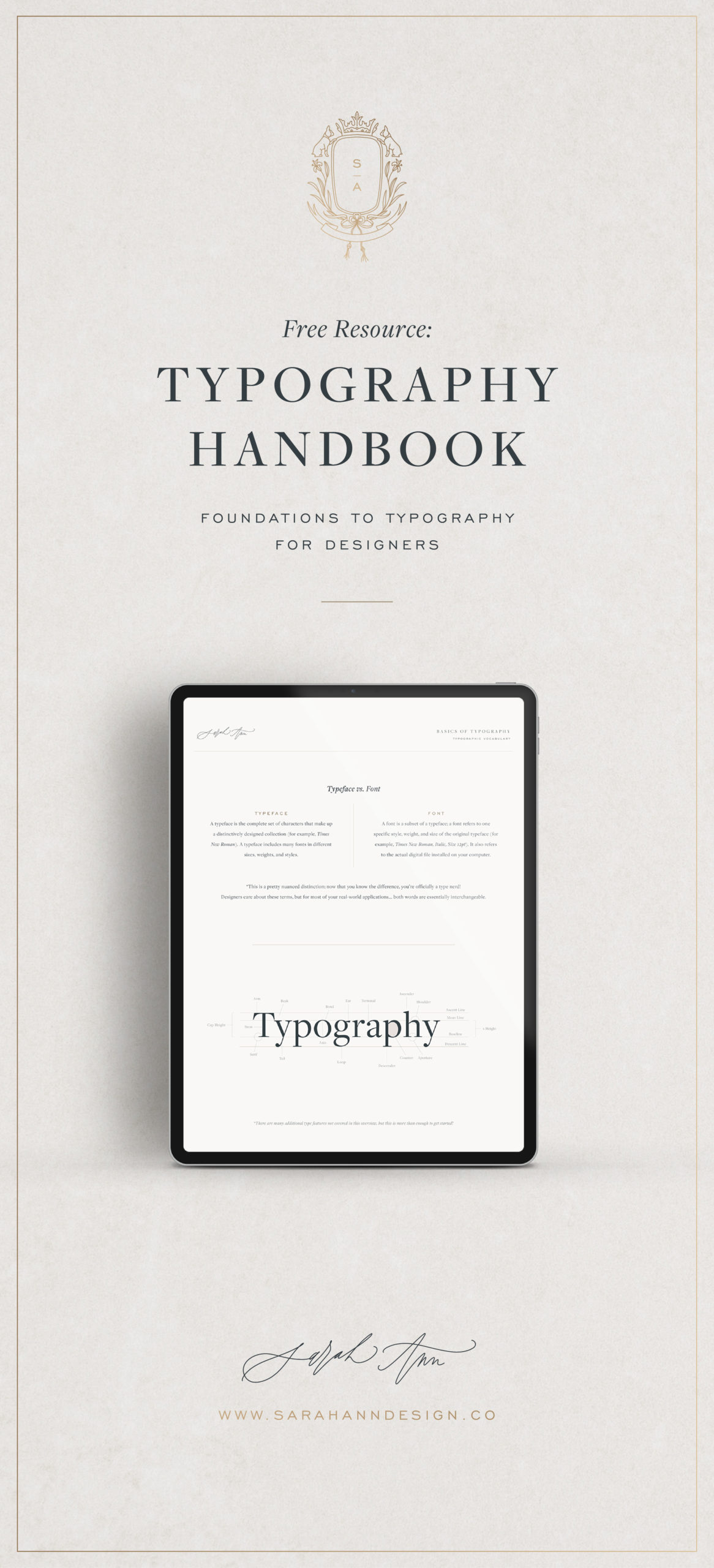 Learn Typography - Sarah Ann Design - Free Download - Foundations of Typography Handbook for Graphic Designers