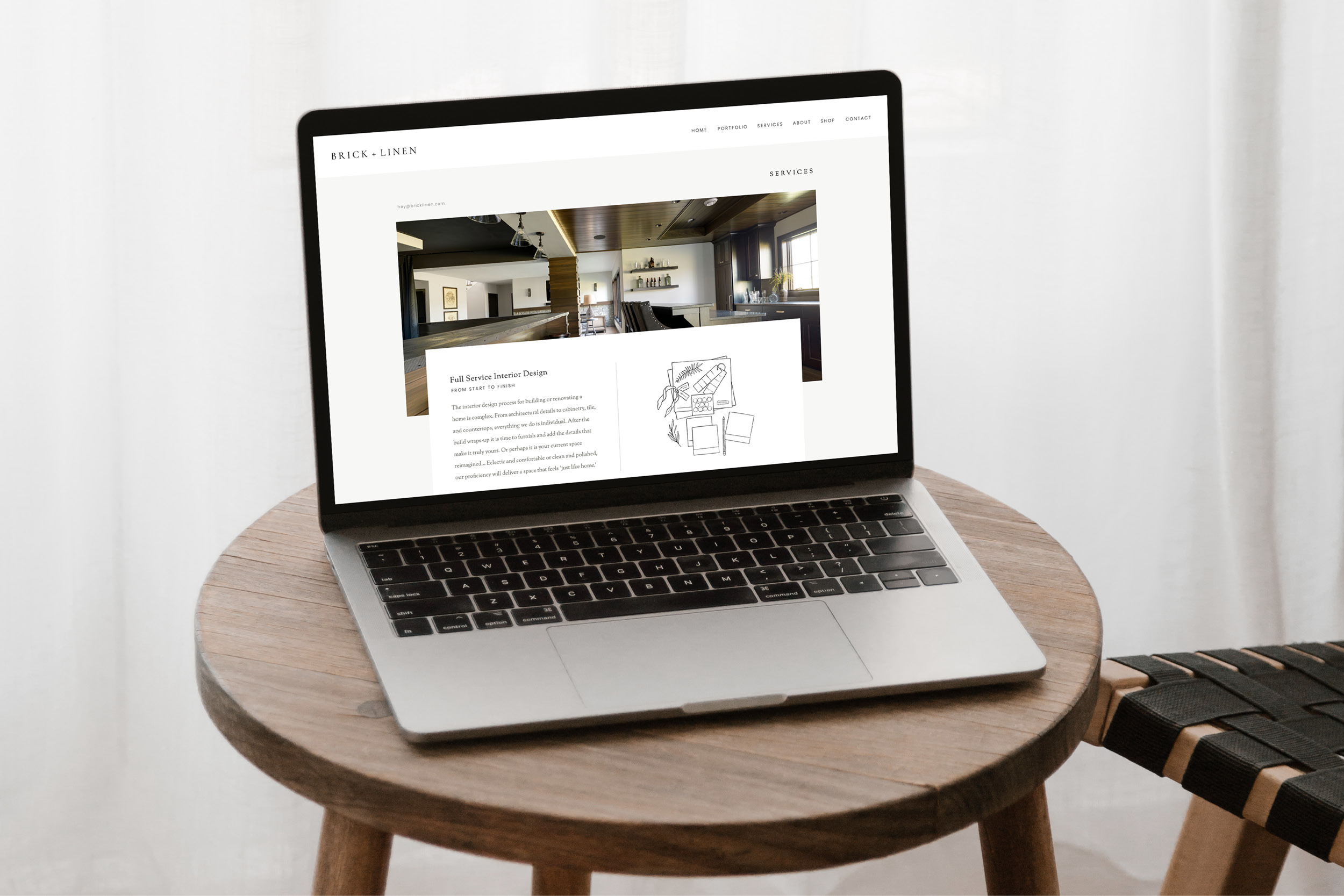 Interior Designer Website Design - Brick Linen - Sarah Ann Design