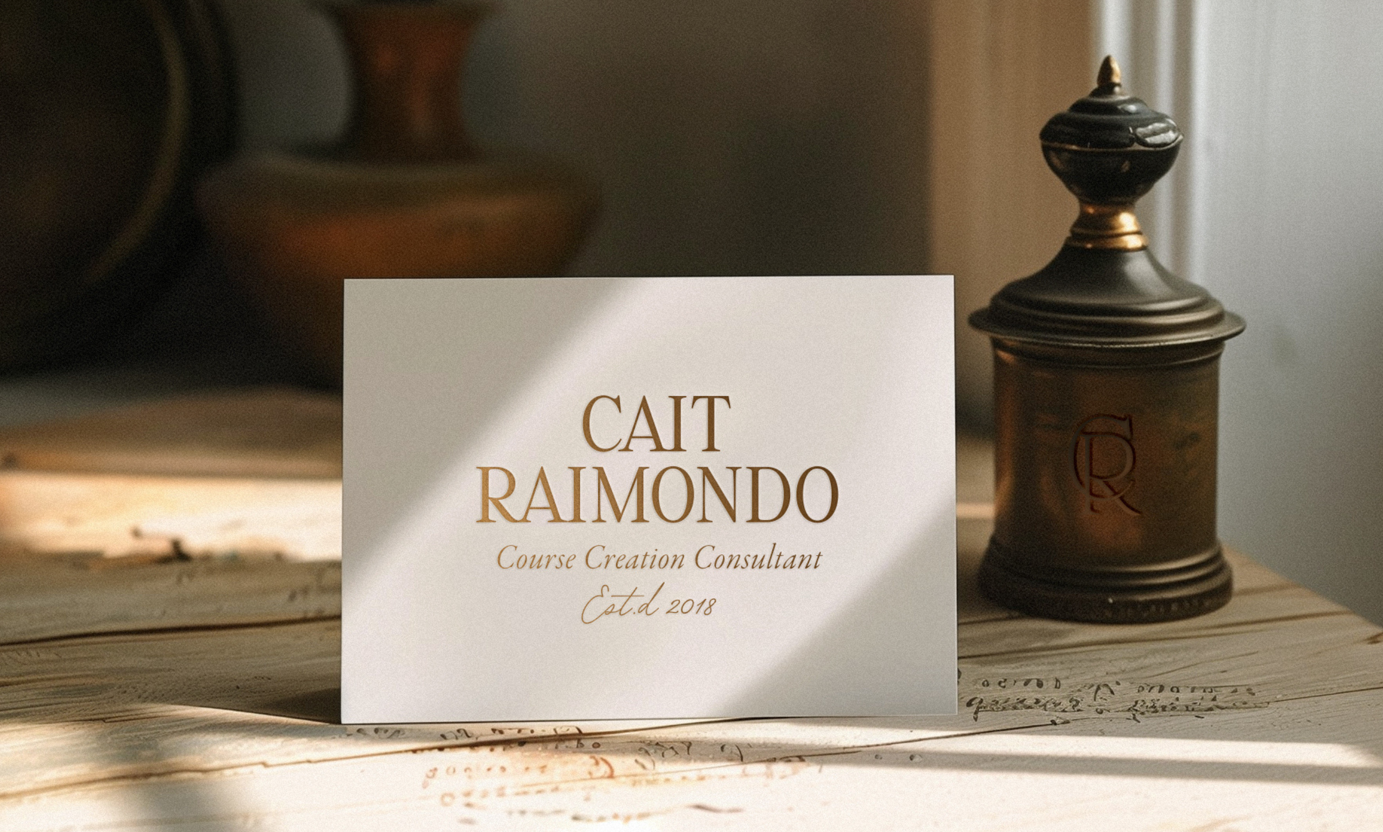 Cait Raimondo - Course Creator Brand - Academic Literary Inspired Brand Design by Sarah Ann Design