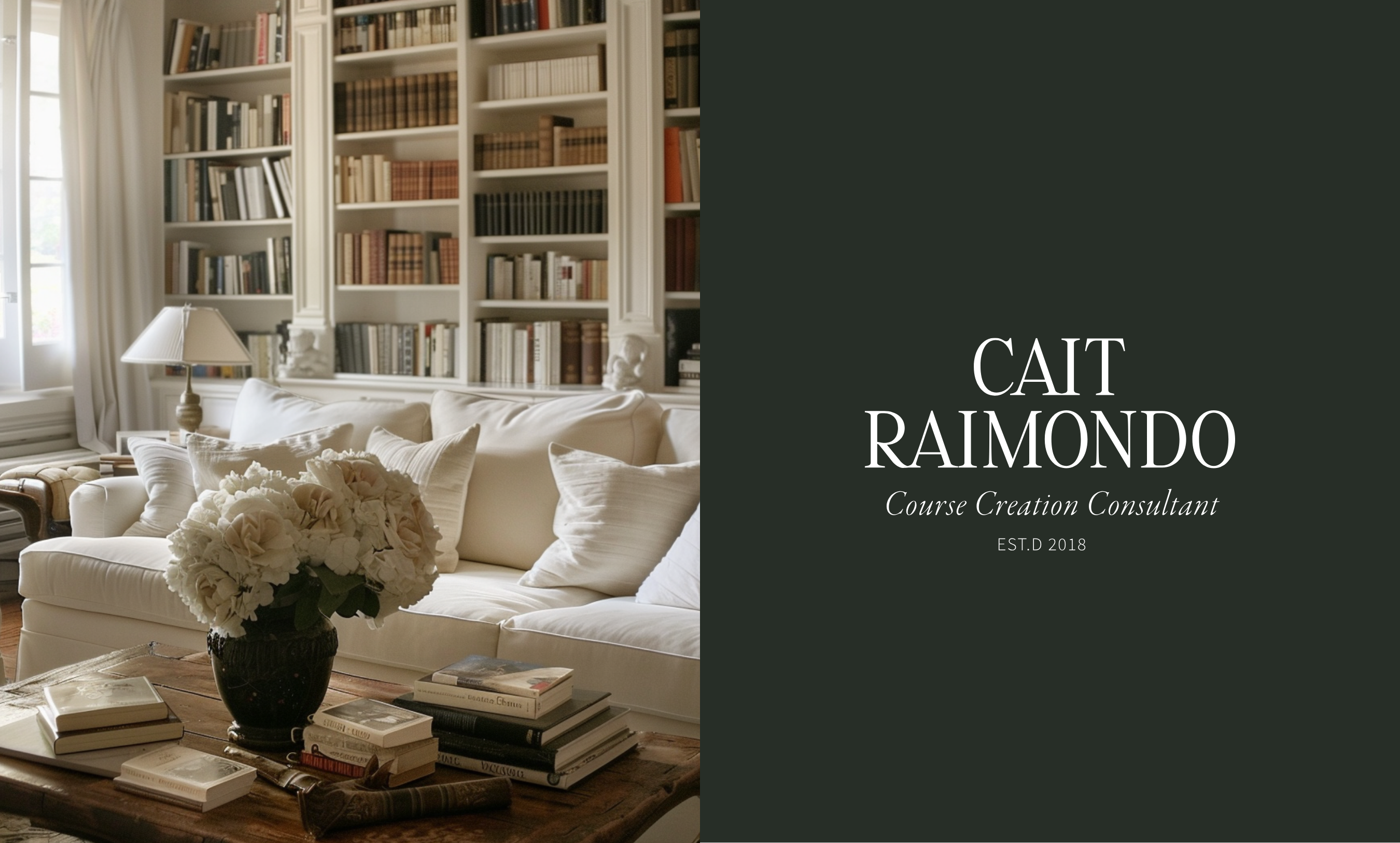 Cait Raimondo - Course Creator Brand - Academic Literary Inspired Brand Design by Sarah Ann Design