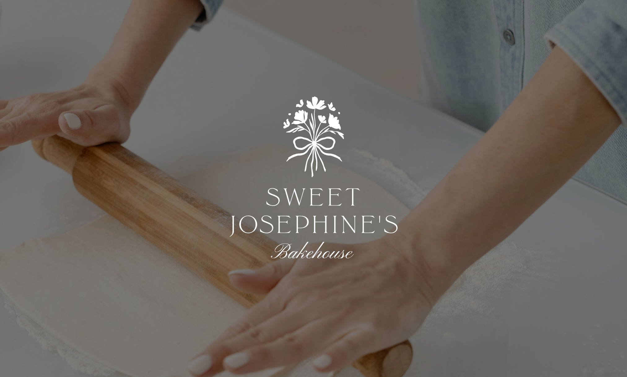 Semi Custom Brand - Charming Feminine Floral Logo Design for Sweet Josephine's Bakehouse - by Sarah Ann Design