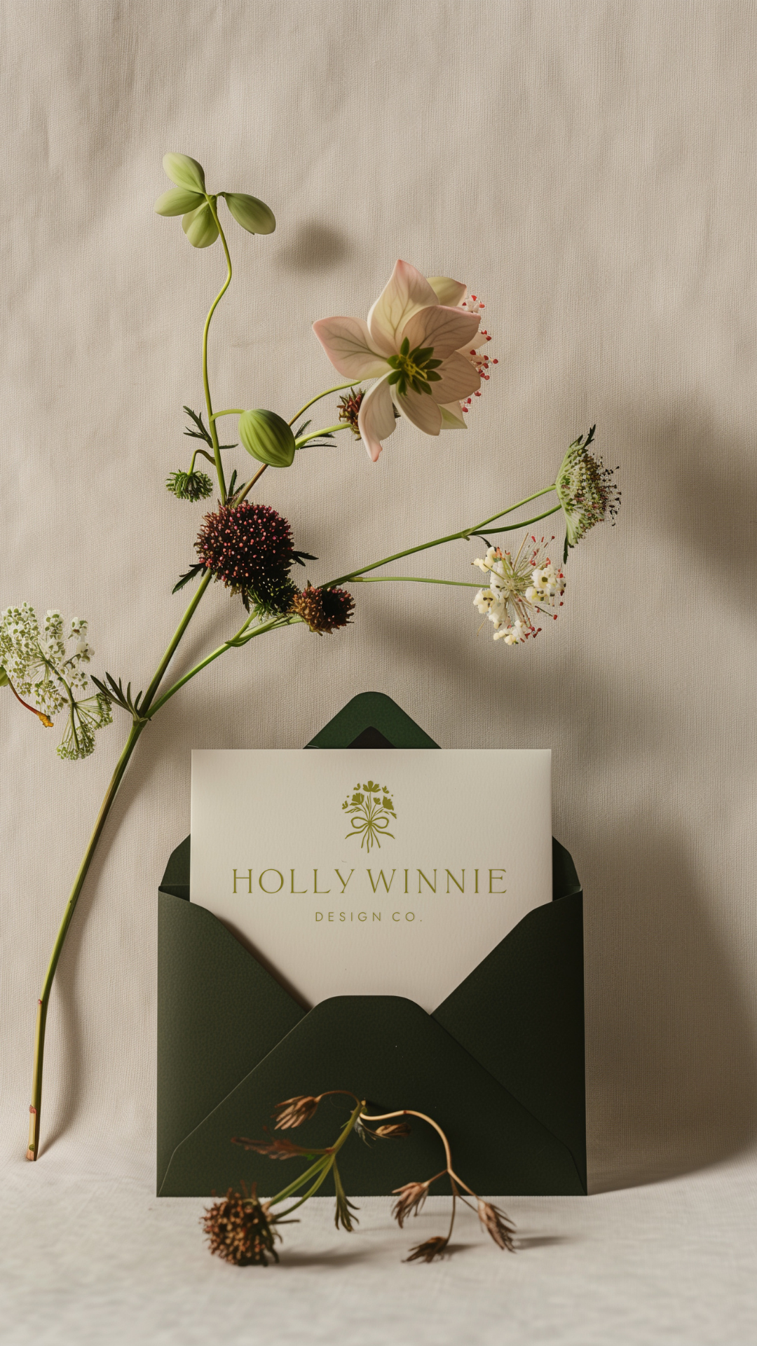 Feminine Floral Quirky Semi Custom Brand Design - Holly Winnie - Stationery Brand - by Sarah Ann Design